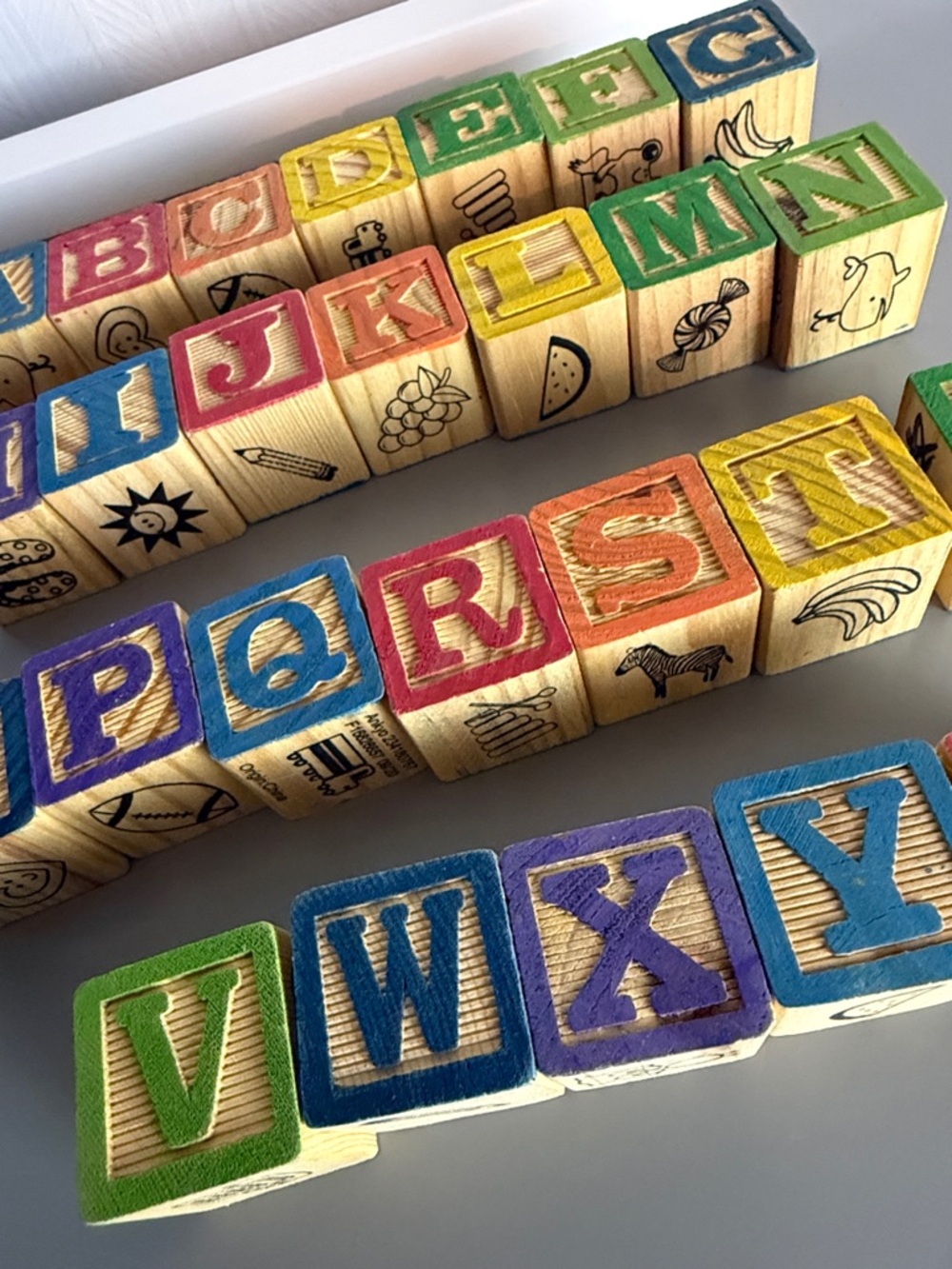 Colorful Wooden Alphabet Blocks Set for Kids - Multi-Color - Picture 2 of 3